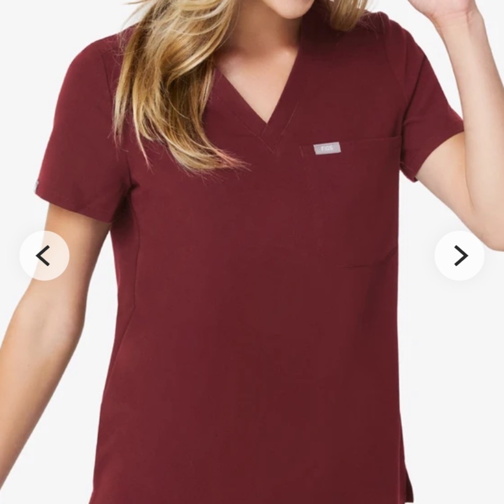 Figs Catarina One Pocket Top in Burgundy